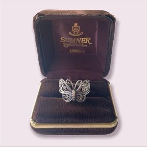Butterfly Ring Sterling Silver Band + Gift Box